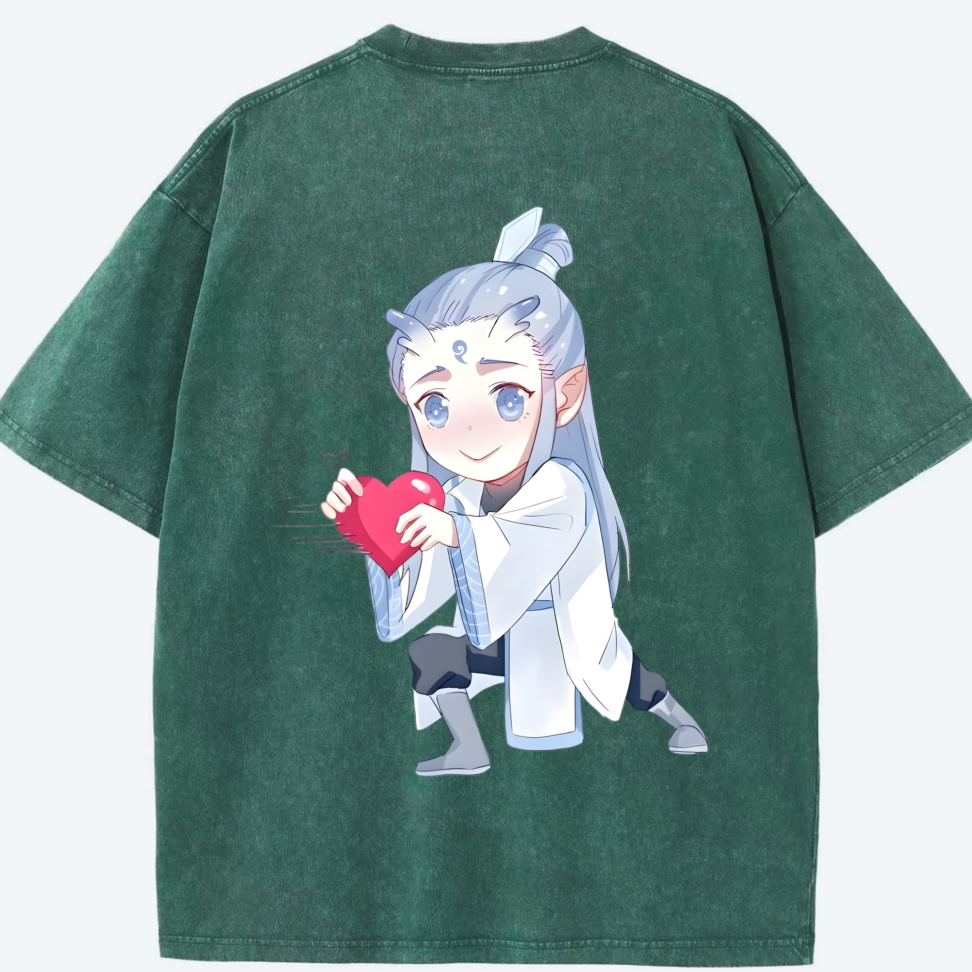 （画像用） Ne Zha 2 ナタ 魔童の大暴れ 綿100% ヴィンテージ風 半袖Tシャツ（背面プリント）